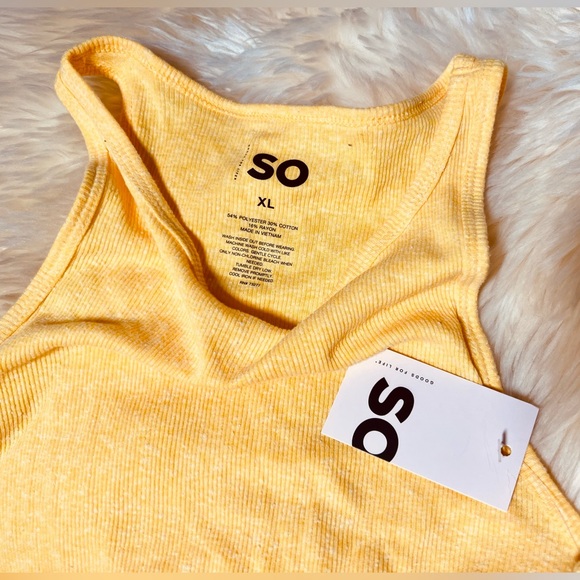 Sonoma So Good For Life Women’s Yellow Knit Sleeveless Tank Top Sz XL NWT - Picture 2 of 2